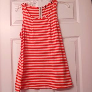 4/$15 💗 Womens Size M Orange & White Stripped Tank Top